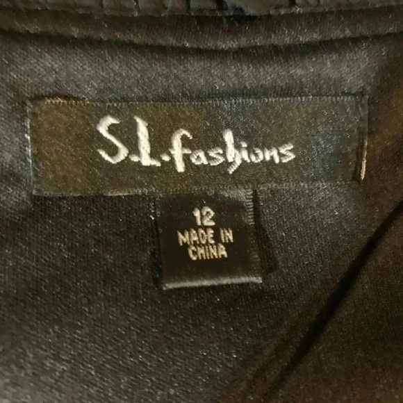 SL Fashions Black Tiered Sheath Cocktail Dress - Picture 7 of 7